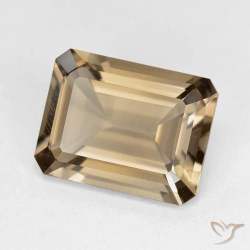Quartzo Fumê Castanho Médio-Claro Natural 5.56ct, Corte Octógono / Esmeralda, VVS-VS