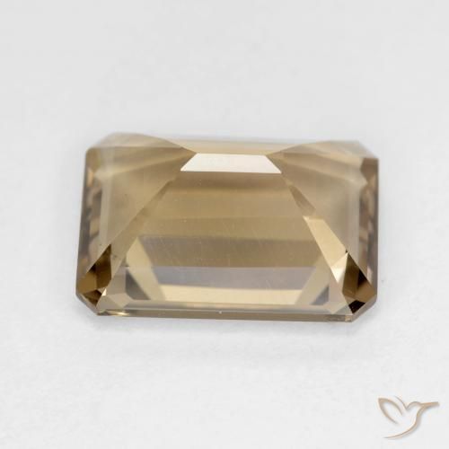 Quartzo Fumê Castanho Médio-Claro Natural 5.56ct, Corte Octógono / Esmeralda, VVS-VS