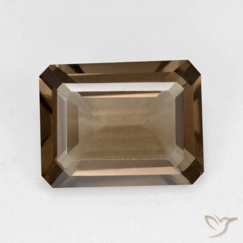 5.53ct Natural Marrom claro Quartzo Fumê, Corte Esmeralda, VVS-VS