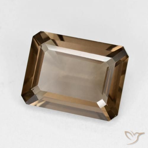 Quartzo Fumê Marrom claro Natural 5.53ct, Corte Octógono / Esmeralda, VVS-VS