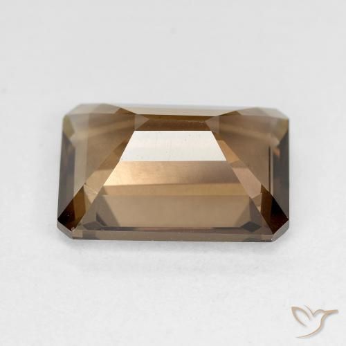 Quartzo Fumê Marrom claro Natural 5.53ct, Corte Octógono / Esmeralda, VVS-VS