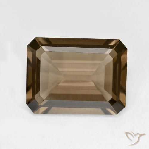 5.33ct Natural Moca claro Quartzo Fumê, Corte Esmeralda, VVS-VS