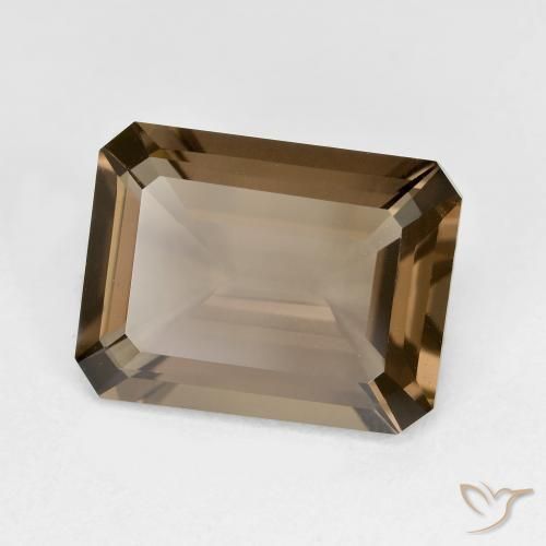 Quartzo Fumê Moca claro Natural 5.33ct, Corte Octógono / Esmeralda, VVS-VS