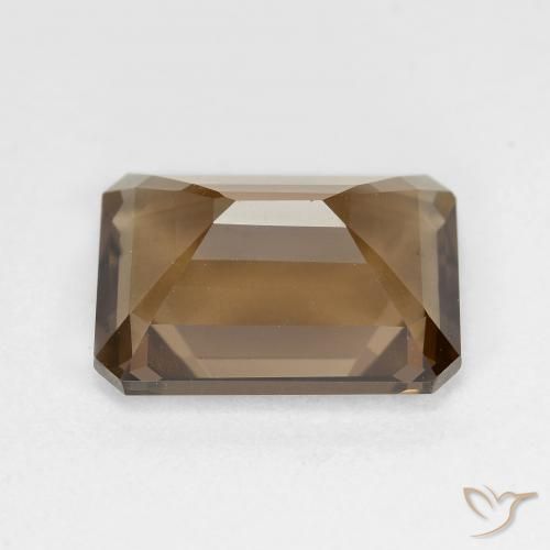 Quartzo Fumê Moca claro Natural 5.33ct, Corte Octógono / Esmeralda, VVS-VS