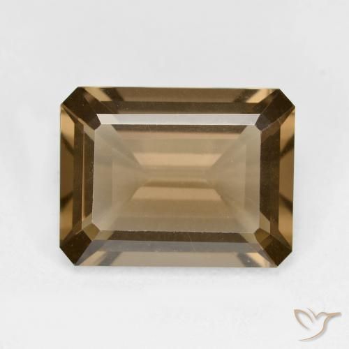 5.24ct Natural Marrom claro Quartzo Fumê, Corte Esmeralda, VVS-VS