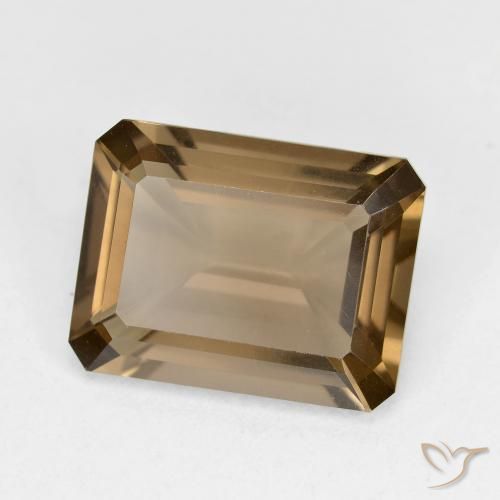 Quartzo Fumê Marrom claro Natural 5.24ct, Corte Octógono / Esmeralda, VVS-VS