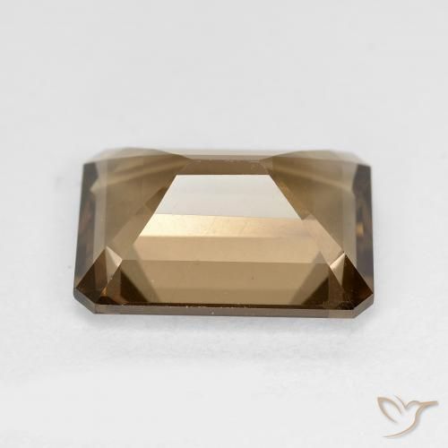 Quartzo Fumê Marrom claro Natural 5.24ct, Corte Octógono / Esmeralda, VVS-VS
