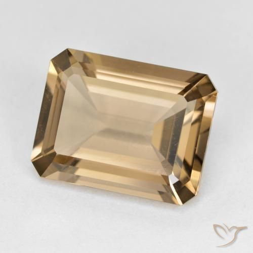 Quartzo Fumê Moca claro Natural 5.33ct, Corte Octógono / Esmeralda, VVS-VS