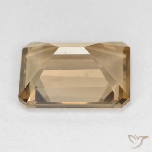 Quartzo Fumê Moca claro Natural 5.33ct, Corte Octógono / Esmeralda, VVS-VS