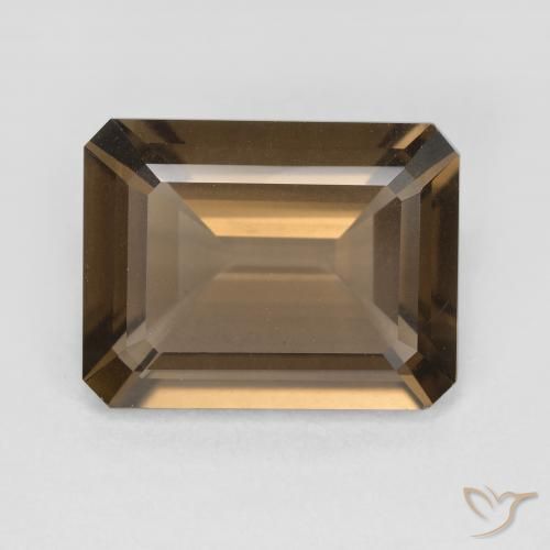 5.32ct Natural Marrom Quente Quartzo Fumê, Corte Esmeralda, VVS-VS