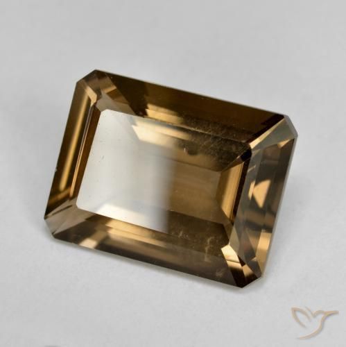 Quartzo Fumê Castanho médio-escuro Natural 5.22ct, Corte Octógono / Esmeralda, VVS-VS