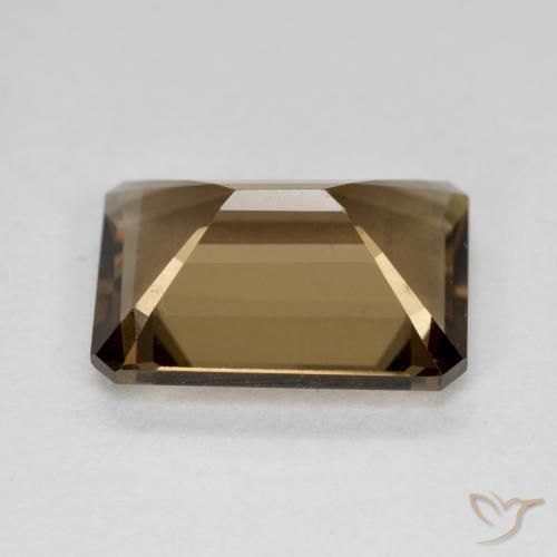 Quartzo Fumê Castanho médio-escuro Natural 5.22ct, Corte Octógono / Esmeralda, VVS-VS