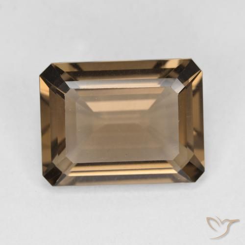 5.27ct Natural Marrom Quente Quartzo Fumê, Corte Esmeralda, VVS-VS