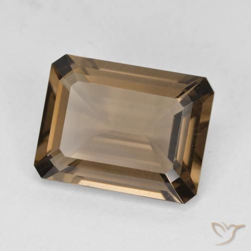 Quartzo Fumê Marrom Quente Natural 5.27ct, Corte Octógono / Esmeralda, VVS-VS