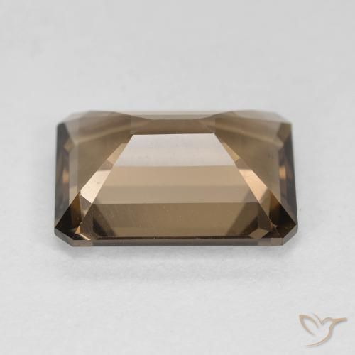 Quartzo Fumê Marrom Quente Natural 5.27ct, Corte Octógono / Esmeralda, VVS-VS