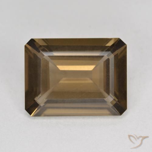 5.38ct Natural Marrom Quente Quartzo Fumê, Corte Esmeralda, VVS-VS