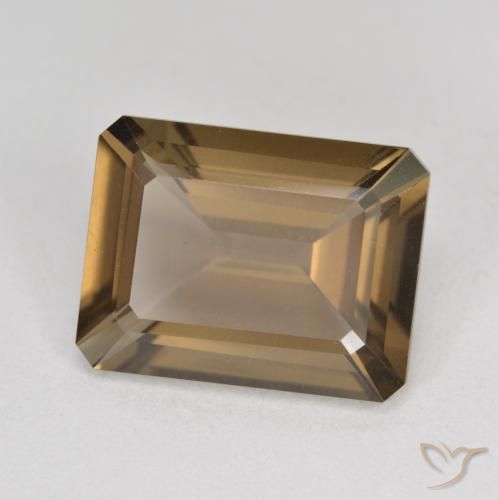 Quartzo Fumê Marrom Quente Natural 5.38ct, Corte Octógono / Esmeralda, VVS-VS