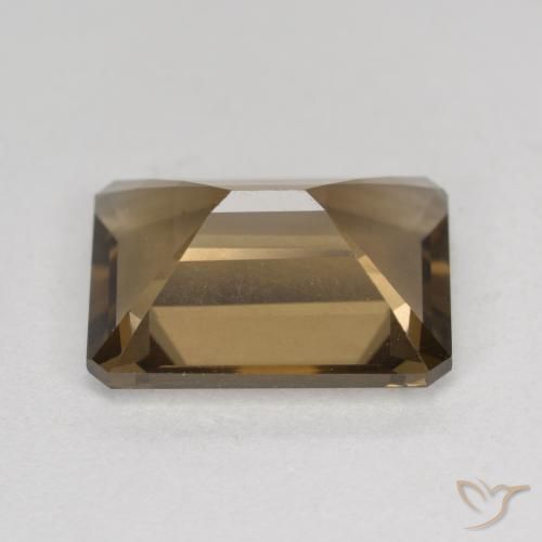 Quartzo Fumê Marrom Quente Natural 5.38ct, Corte Octógono / Esmeralda, VVS-VS