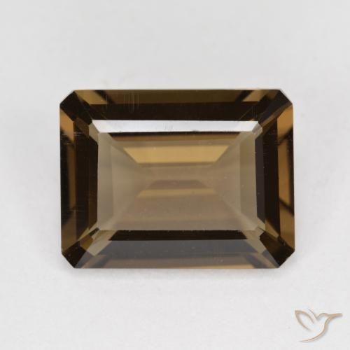 5.37ct Natural Gingerbread Marrom Quartzo Fumê, Corte Esmeralda, VVS-VS