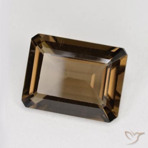 Quartzo Fumê Gingerbread Marrom Natural 5.37ct, Corte Octógono / Esmeralda, VVS-VS