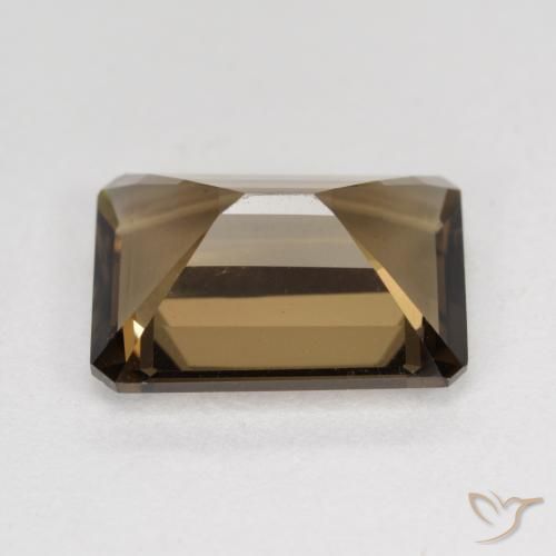 Quartzo Fumê Gingerbread Marrom Natural 5.37ct, Corte Octógono / Esmeralda, VVS-VS