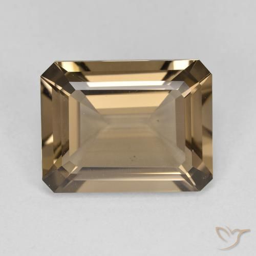5.51ct Natural Castanho Médio-Claro Quartzo Fumê, Corte Esmeralda, VVS-VS