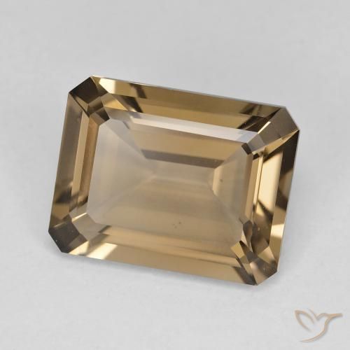 Quartzo Fumê Castanho Médio-Claro Natural 5.51ct, Corte Octógono / Esmeralda, VVS-VS