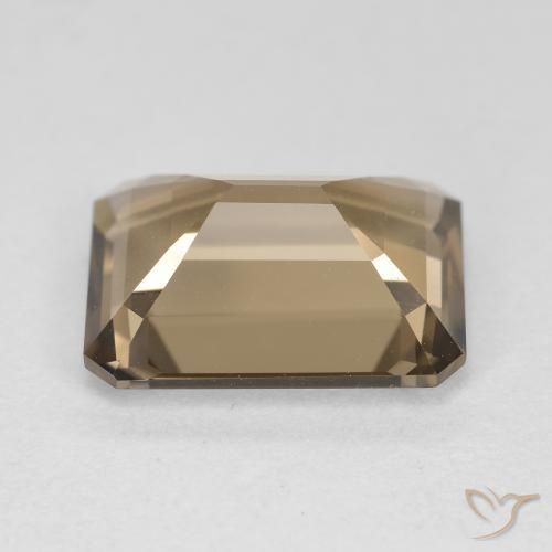 Quartzo Fumê Castanho Médio-Claro Natural 5.51ct, Corte Octógono / Esmeralda, VVS-VS