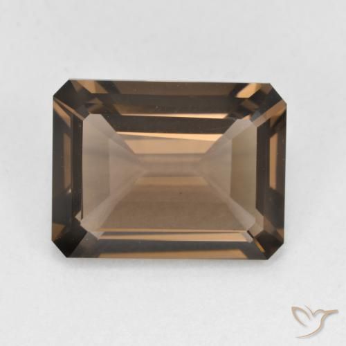 5.39ct Natural Gingerbread Marrom Quartzo Fumê, Corte Esmeralda, VVS-VS