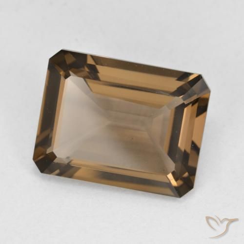 Quartzo Fumê Gingerbread Marrom Natural 5.39ct, Corte Octógono / Esmeralda, VVS-VS