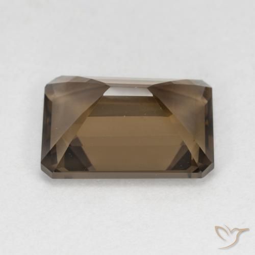 Quartzo Fumê Gingerbread Marrom Natural 5.39ct, Corte Octógono / Esmeralda, VVS-VS