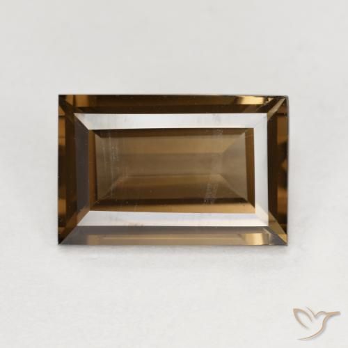 3.58ct Natural Castanho médio-escuro Quartzo Fumê, baguete, VVS