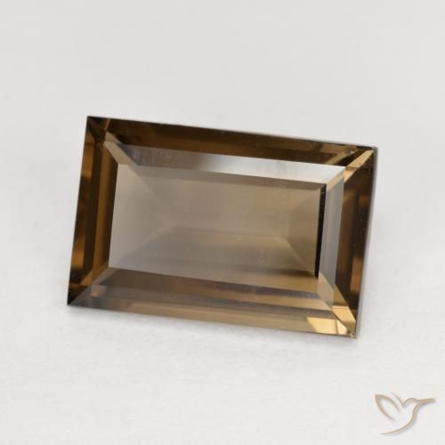 Quartzo Fumê Castanho médio-escuro Natural 3.58ct, baguete, VVS