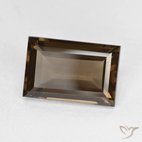 Quartzo Fumê Hickory Brown Natural 3.67ct, baguete, VVS