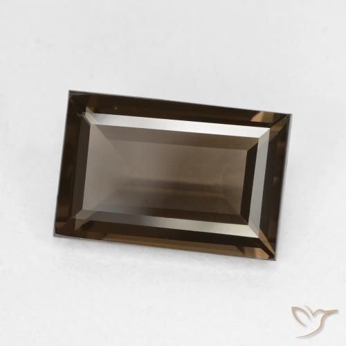 Quartzo Fumê Marrom escuro Natural 3.45ct, baguete, VVS-VS