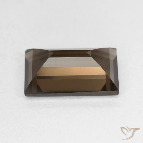 Quartzo Fumê Marrom escuro Natural 3.45ct, baguete, VVS-VS