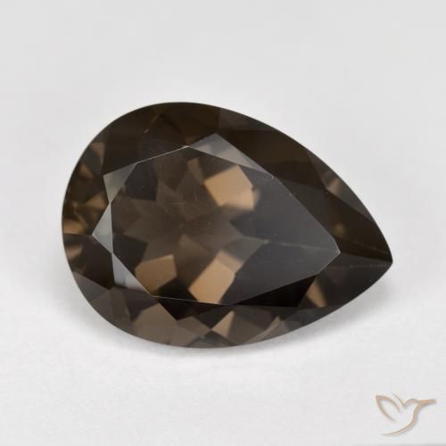 6.28ct Natural Umber Brown Quartzo Fumê, Formato de pêra, VS