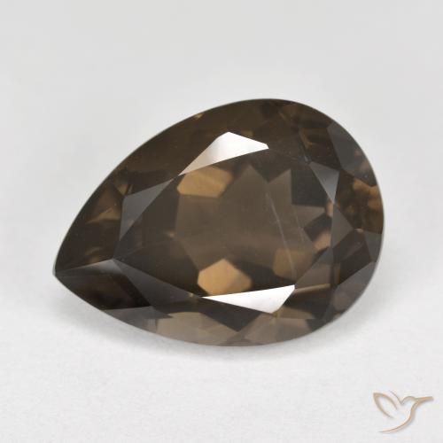Quartzo Fumê Chocolate marrom Natural 6.95ct, Formato de pêra, VS