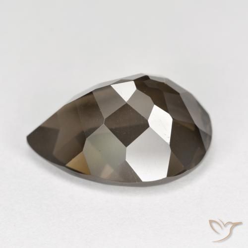 Quartzo Fumê Chocolate marrom Natural 6.95ct, Formato de pêra, VS