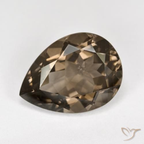 6.19ct Natural Marrom Quente Quartzo Fumê, Formato de pêra, VVS-VS
