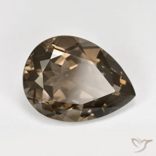 Quartzo Fumê Marrom Quente Natural 6.19ct, Formato de pêra, VVS-VS