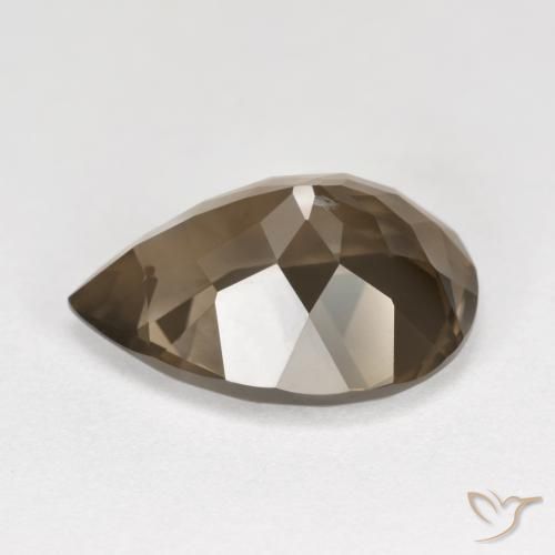 Quartzo Fumê Marrom Quente Natural 6.19ct, Formato de pêra, VVS-VS