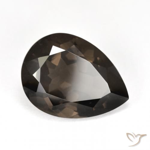 Quartzo Fumê Castanho médio Natural 6.50ct, Formato de pêra, VS