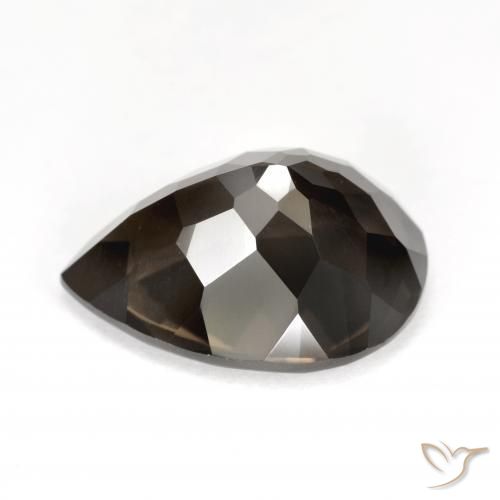 Quartzo Fumê Castanho médio Natural 6.50ct, Formato de pêra, VS