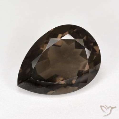6.48ct Natural Marrom Quartzo Fumê, Formato de pêra, VS