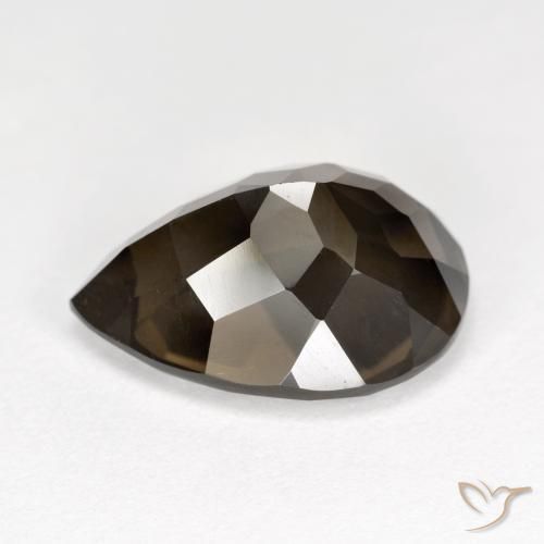Quartzo Fumê Marrom Natural 6.48ct, Formato de pêra, VS