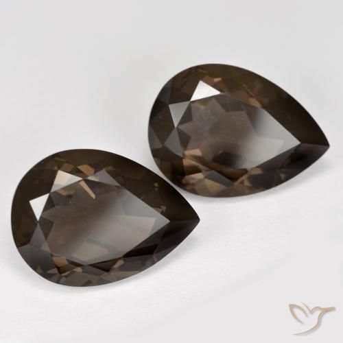 Pedras preciosas de Quartzo Fumê Marrom natural de 12.60 ct, Formato de pêra, VS