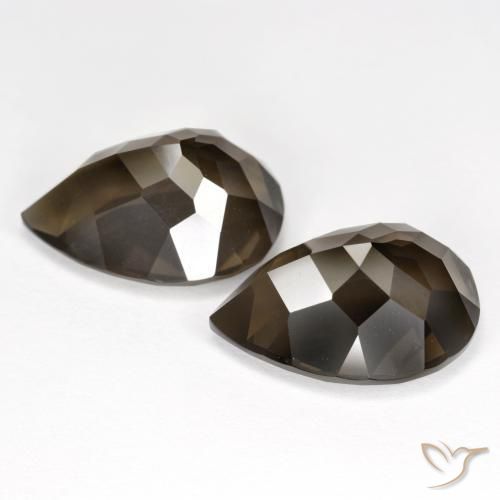 Pedras preciosas de Quartzo Fumê Marrom natural de 12.60 ct, Formato de pêra, VS