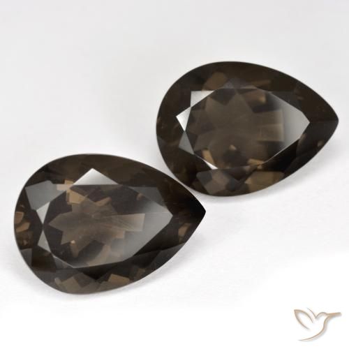 Pedras preciosas de Quartzo Fumê Marrom natural de 12.85 ct, Formato de pêra, VS