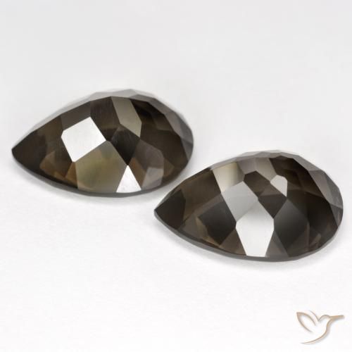 Pedras preciosas de Quartzo Fumê Marrom natural de 12.85 ct, Formato de pêra, VS